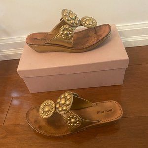 Gold Miu Miu Sandals